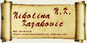 Nikolina Kazaković vizit kartica